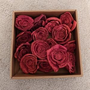 Faux Rose for Decoration- Real, Dyed Plant Material 15 Pack